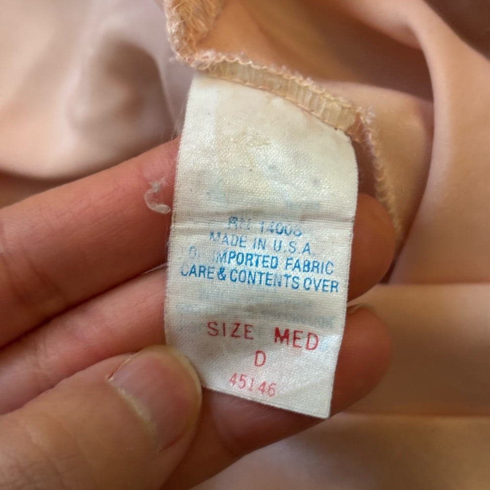 Vintage 70s Satin Babydoll Tank Pink Fairy Dainty L - Picture 6 of 7